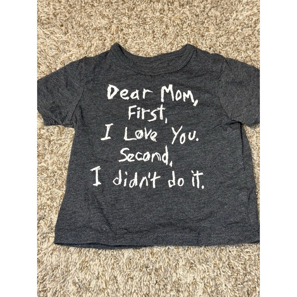 Children’s Place Toddler Graphic T Shirt Dear Mom I Love You Gray Size 2T